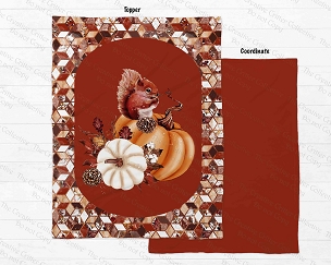 Woodland Autumn Squirrel Blanket Panel